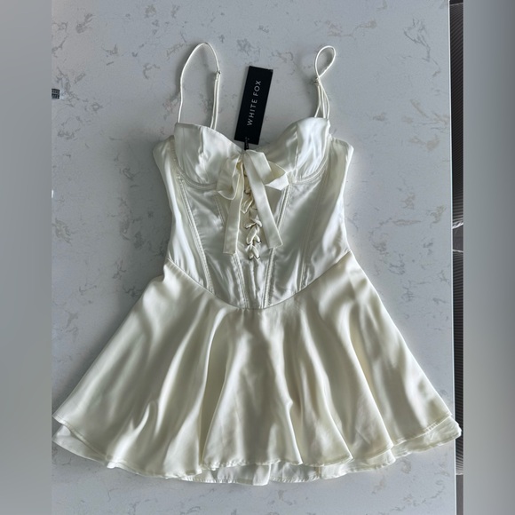 White Fox Boutique Stay Together Mini Dress Cream Size S NWT - Picture 11 of 12